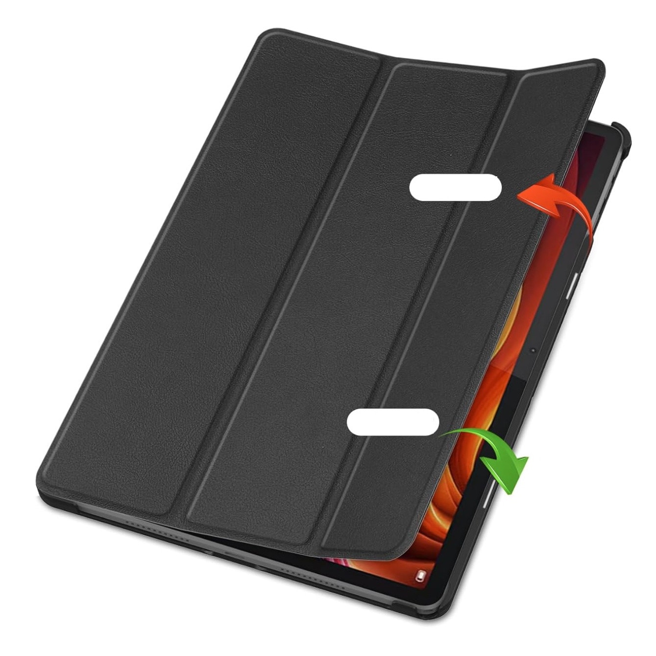 Husa flip, Lenovo, Tab K11 Plus, 11.45'', functie stand, inchidere magnetica, material: piele ecologica + TPU, culoare: gri, protectie impotriva zgarieturilor, potrivire perfecta, functie de activare/dezactivare