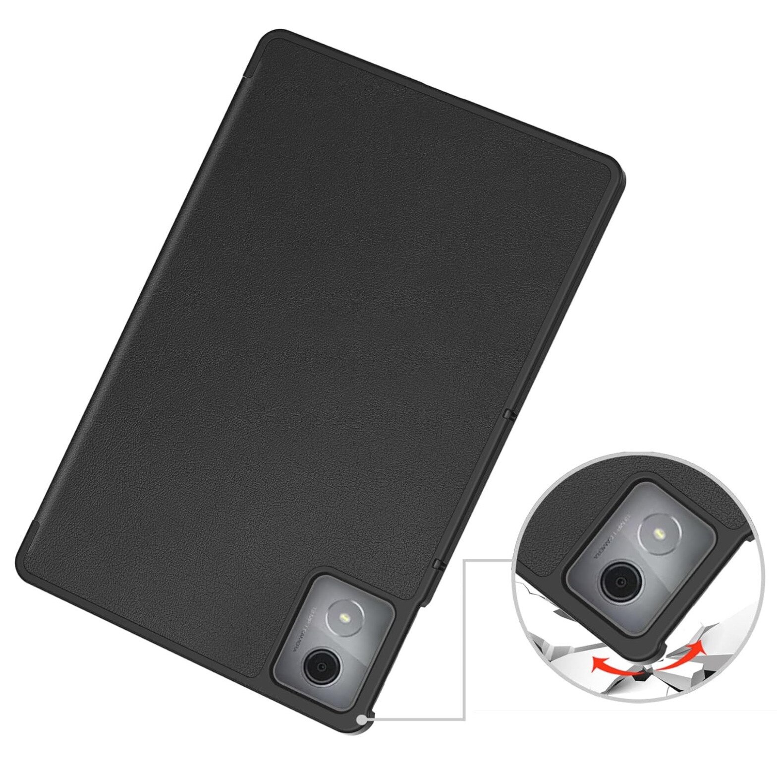 Husa flip, Lenovo, Tab K11 Plus, 11.45'', functie stand, inchidere magnetica, material: piele ecologica + TPU, culoare: gri, protectie impotriva zgarieturilor, potrivire perfecta, functie de activare/dezactivare