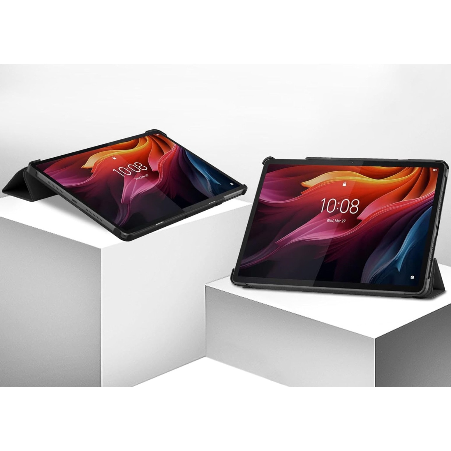 Husa flip, Lenovo, Tab K11 Plus, 11.45'', functie stand, inchidere magnetica, material: piele ecologica + TPU, culoare: gri, protectie impotriva zgarieturilor, potrivire perfecta, functie de activare/dezactivare