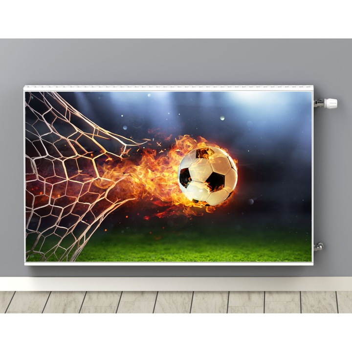 Husa magnetica pentru calorifere, Naklejkomania, fotbal, 60x100cm, protectie, usor de montat
