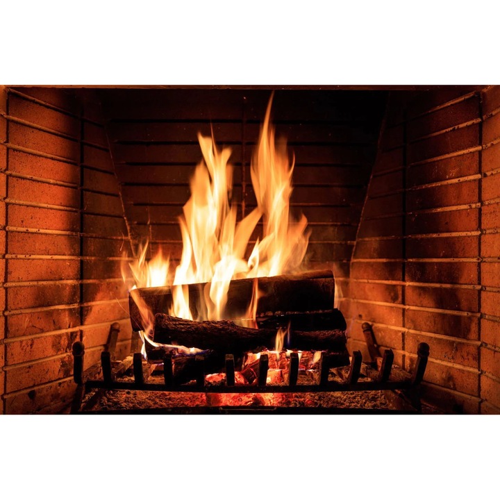 Husa magnetica pentru calorifere, Naklejkomania, 60x100cm, model semineu, usor de montat