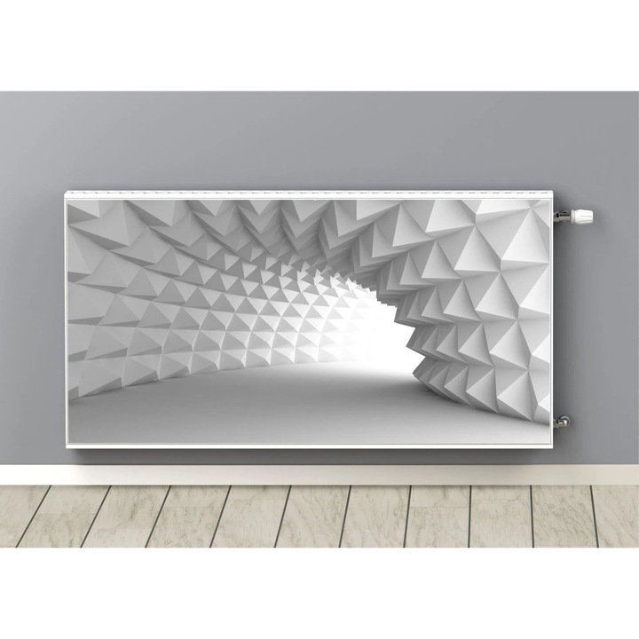 Магнитна маска за радиатор, Naklejkomania, бяла, 60x100 см, 3D дизайн
