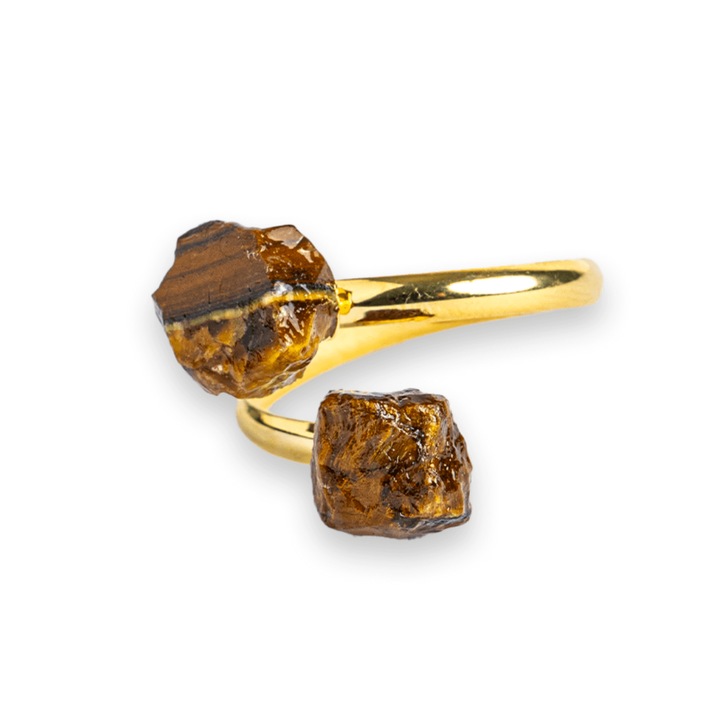 Inelul increderii - Dublu Ochi de tigru pentru curaj si putere interioara