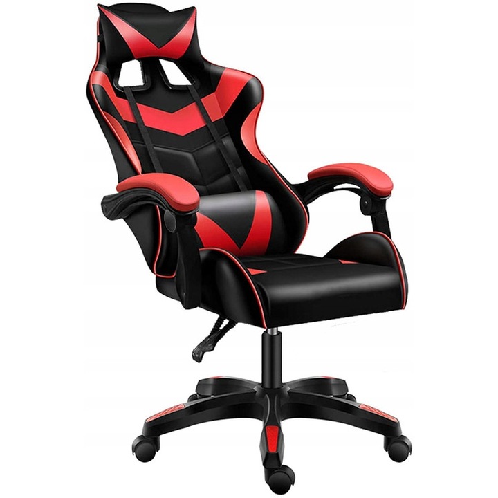 CERLO forgó masszázs gamer szék, piros-fekete