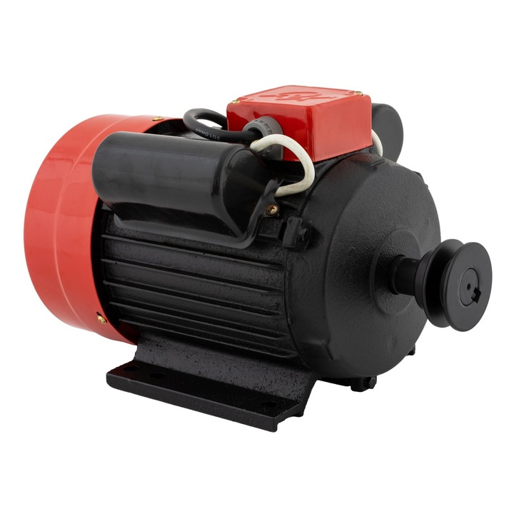 Motor electric monofazat, corp fonta, protectie supraincalzire, 2.5 kw, 3000 rpm, fulie inclusa, cablu alimentare 1 m, 220 V