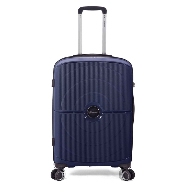 Valiza de calatorie mare Benzi, extensibila, colorata granat, 47x75x30cm, 3,9kg