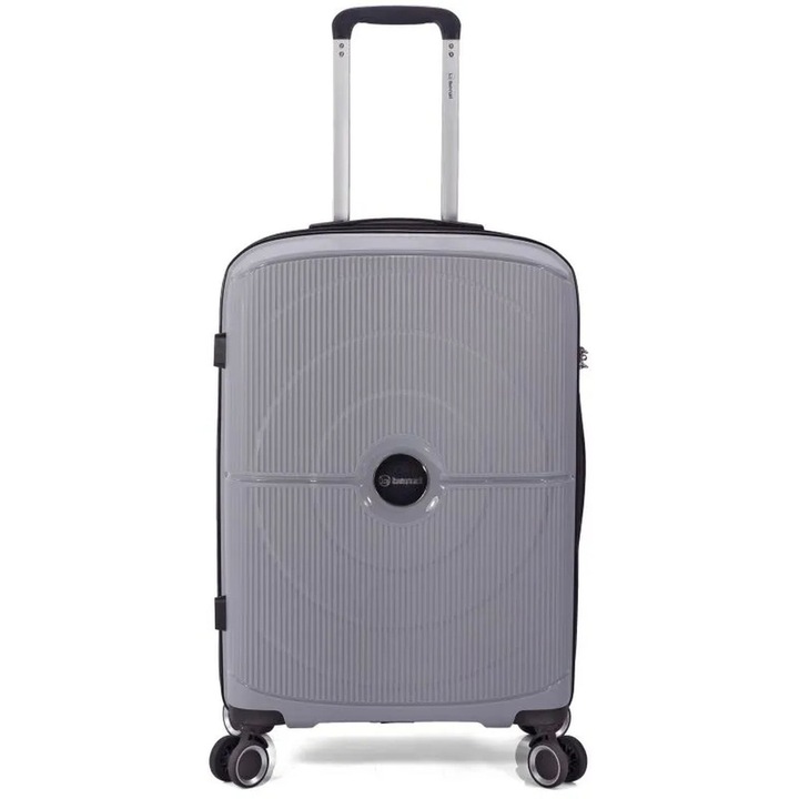 Valiza de calatorie mare Benzi, extinsa, gri, 70x47x30cm, 3,9kg