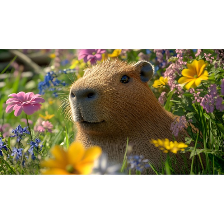 Masca decorativa pentru calorifer copii, Naklejkomania, Kapibara, 60x100cm, protectie, usor de curatat