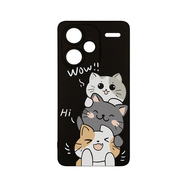 BestCase® Husa Premium Silicon pentru Xiaomi Redmi Note 13 Pro Plus 5G, Cat Wow, 1736181 PB 1855