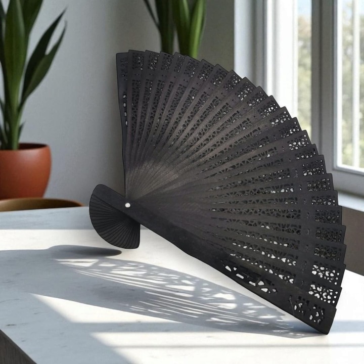 Ветрило от естествен бамбук – VisionXXI, черно, 20x33 см, елегантен и многофункционален модел