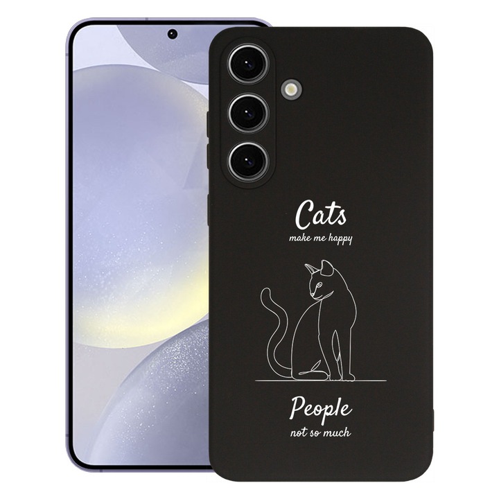 BestCase® Husa Premium Silicon pentru Samsung Galaxy S25, Cats Make Me Happy, 1938306 PB 1881