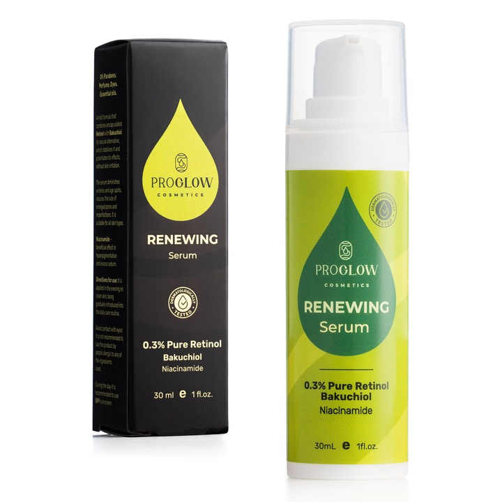 Ser antirid, RENEWING Serum, 0.3% Retinol incapsulat, Bakuchiol si Niacinamida 30 ml