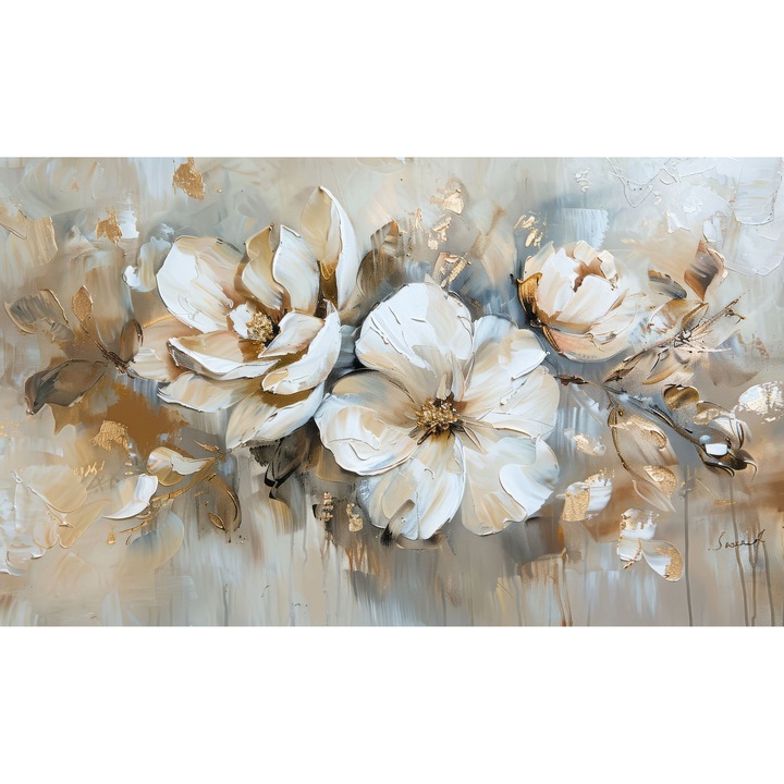 Masca magnetica pentru calorifer, Naklejkomania, 60x100cm, decor floral, ajustabila