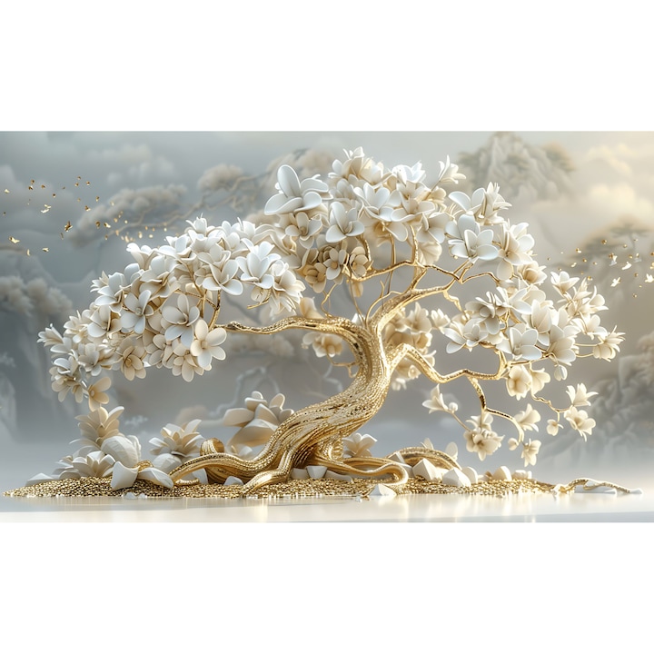 Masca magnetica pentru calorifer Naklejkomania, Drzewko szczescia, 60x100cm, ajustabila, usor de montat