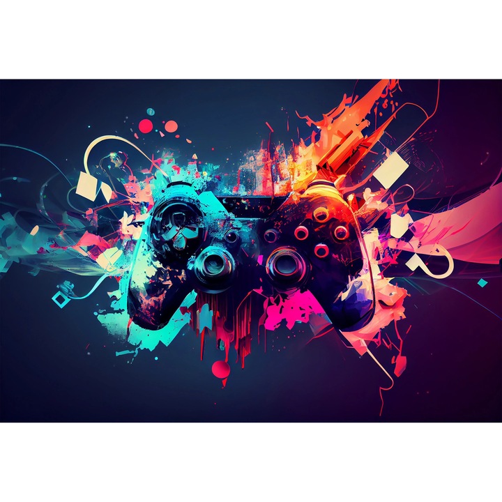 Masca decorativa magnetica pentru calorifer, Naklejkomania, motiv gaming, colorat, dimensiune ajustabila