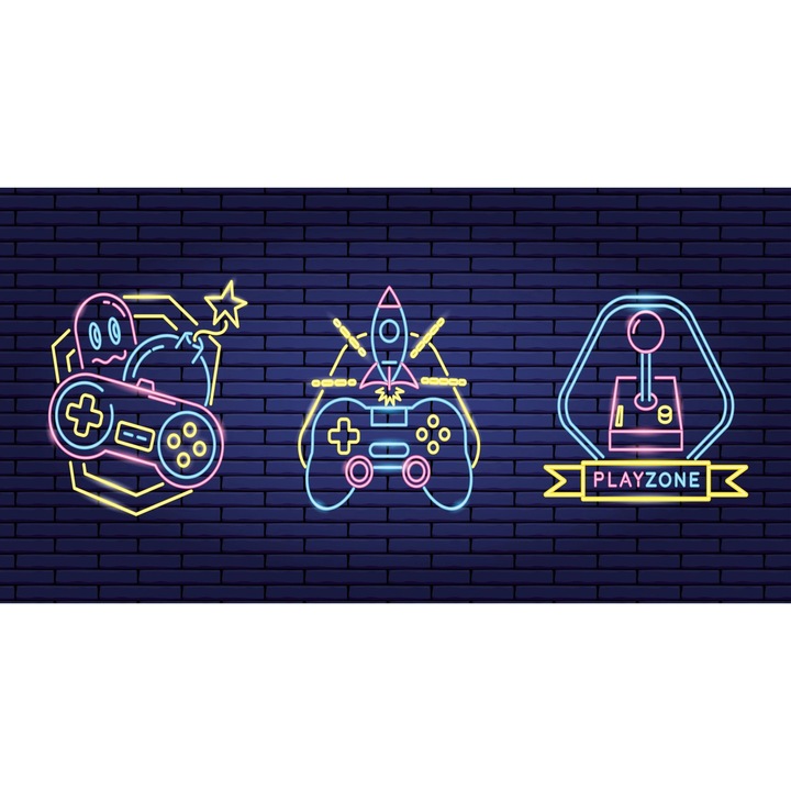 Masca magnetica decorativa pentru calorifer, Naklejkomania, design gaming, dimensiune ajustabila, 40xC