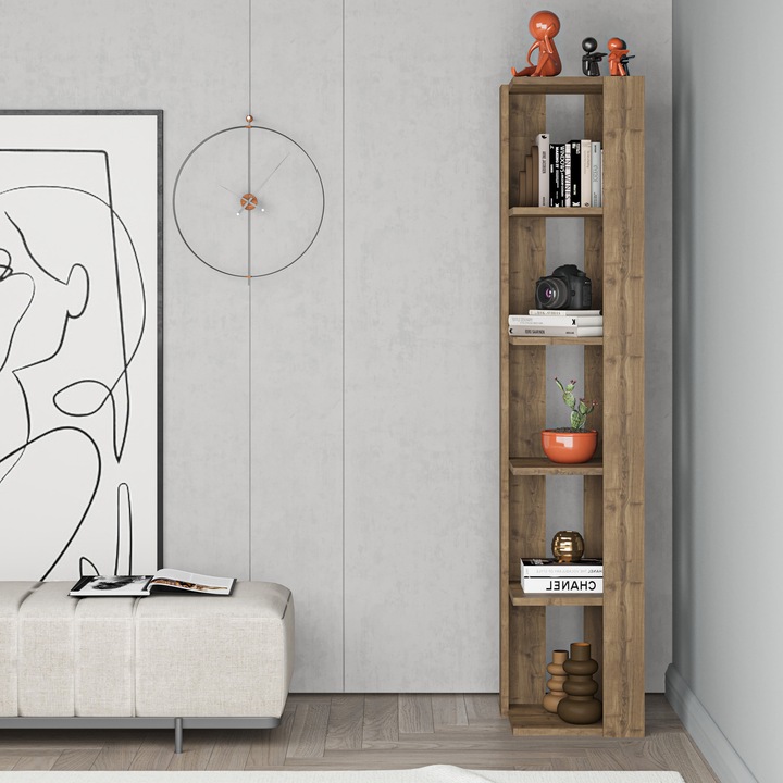 Decortie NATI sarokpolc, 161 cm, fehér, háromszög alakú, 34 cm mély