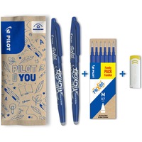 Set flow pack 2x rollere Frixion ball 0.7 albastru + set 6 rezerve 0.7 albastru si radiera Frixion