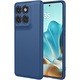 Husa telefon pentru Motorola Edge 60 Fusion 5G / Edge 60 5G compatibilă din silicon, cu interior din velur, mat, albastru închis, Silicon