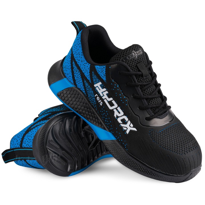 Pantofi de lucru cu protectie, certificati CE, material respirabil, tesatura, HYDROX Blue 8059, albastru/negru