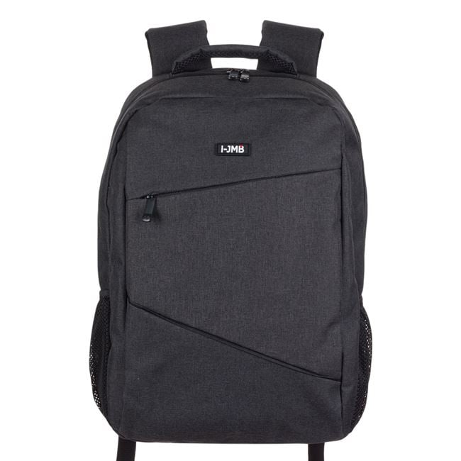 Rucsac unisex i-JMB laptop 15.6", gri, 30x14x46cm, material poliester, spate anatomic