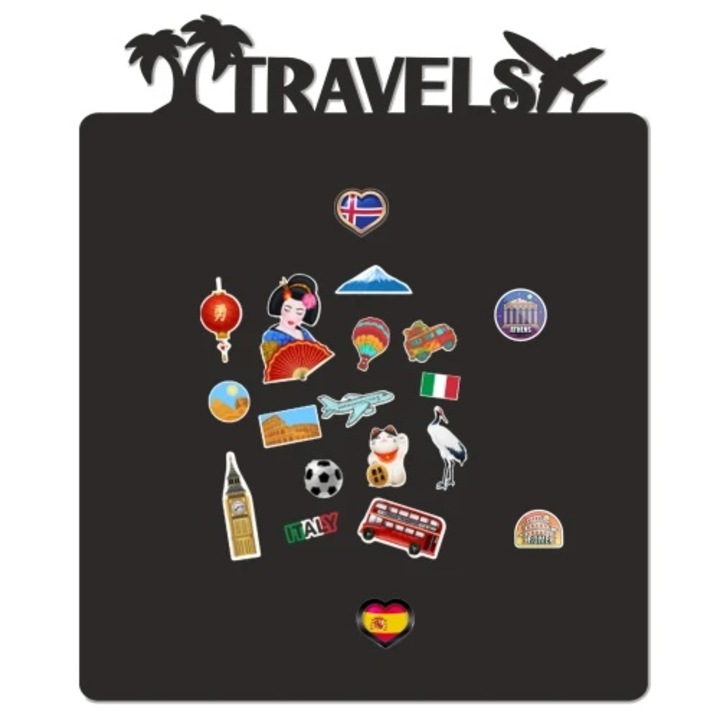 Mágneses tábla mágnesekhez, Naklejkomania, 58x70cm, fekete, könnyen összeszerelhető