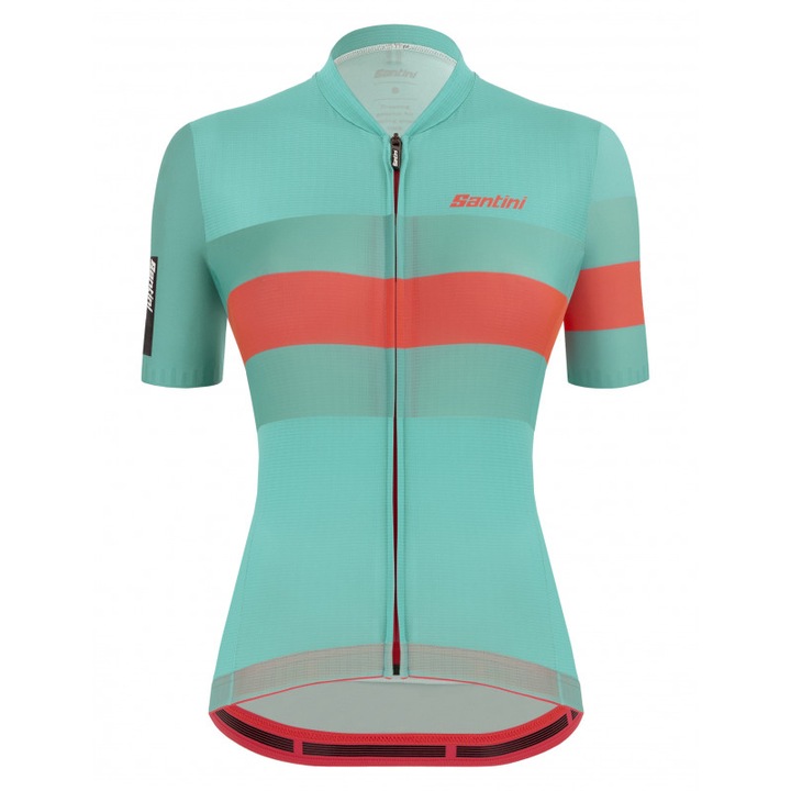 Tricou ciclism dama Santini Sleek Bengal Turcoaz/Portocaliu, Turcoaz