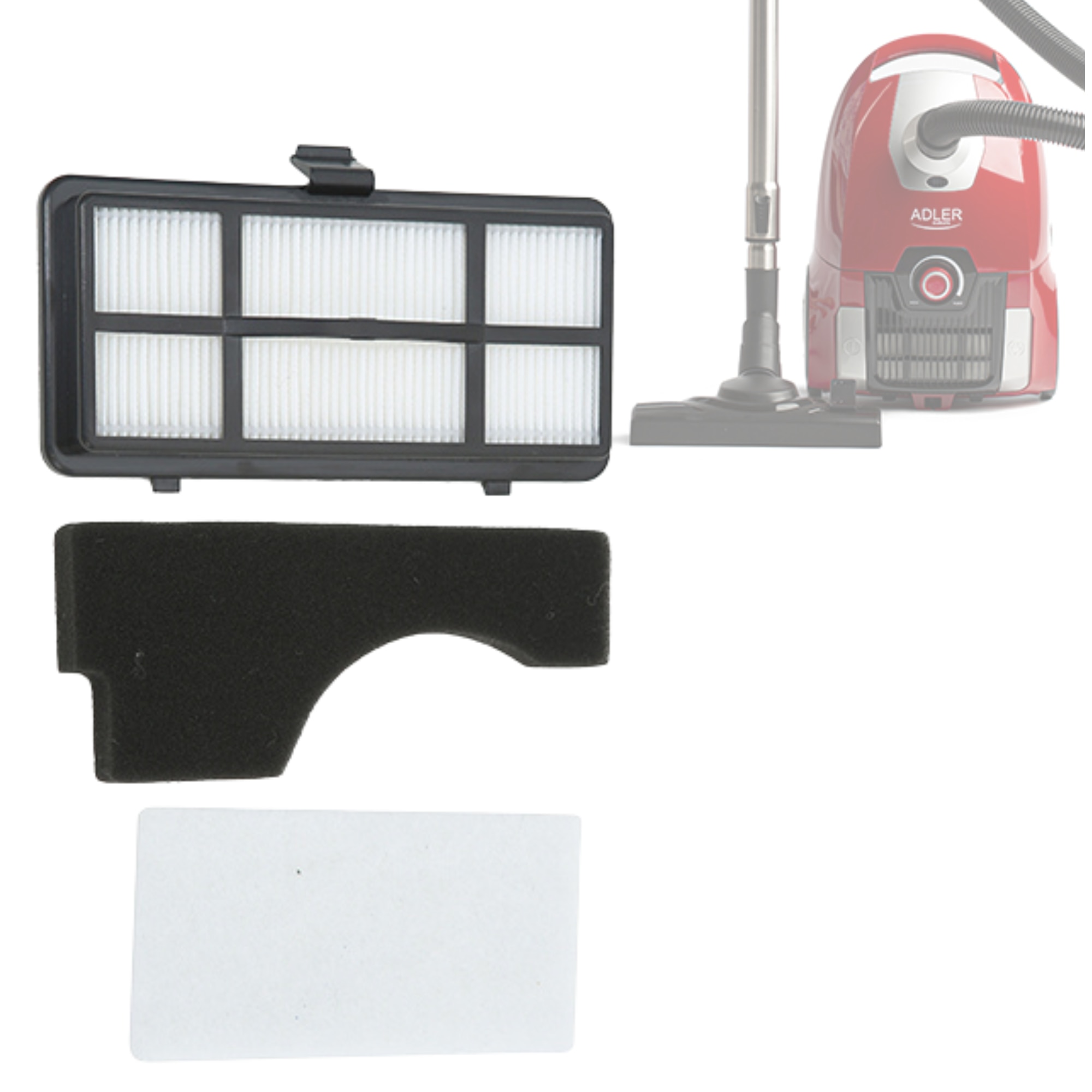 Filtru Pentru Aspirator, Adler, Ad 7041, Filtru Hepa, Filtru Din Spuma, Filtru De Intrare, Eficienta Ridicata De Filtrare, Negru