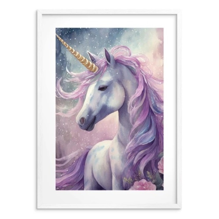 Tablou decorativ cu cadru alb, Naklejkomania, calitate HD, 50x70cm, design cu cal