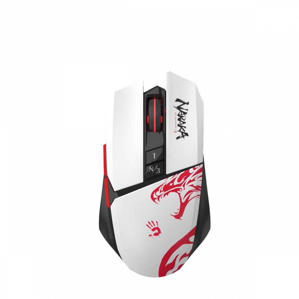 momok品！レッド＆ホワイトモールOSB.LED Mouse Wireless Optic de Gaming A4tech Bloody R36 Ultra Naraka
