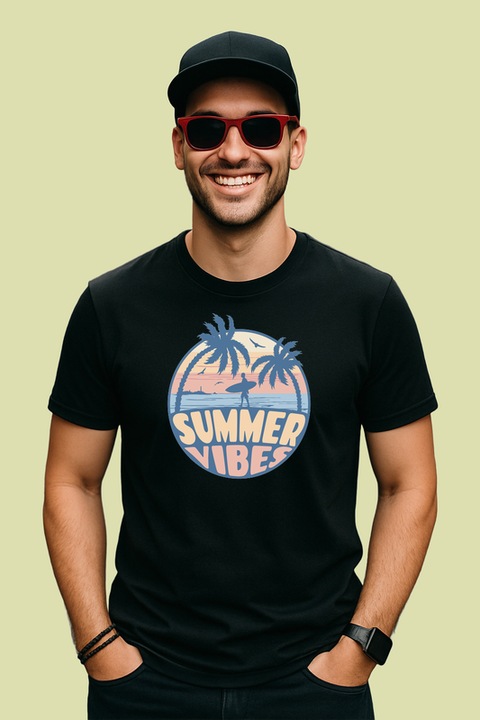 Tricou barbat Summer vibes (6), Negru