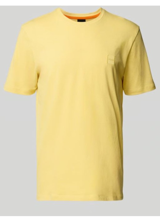 BOSS Tales férfi póló, pamut, sárga