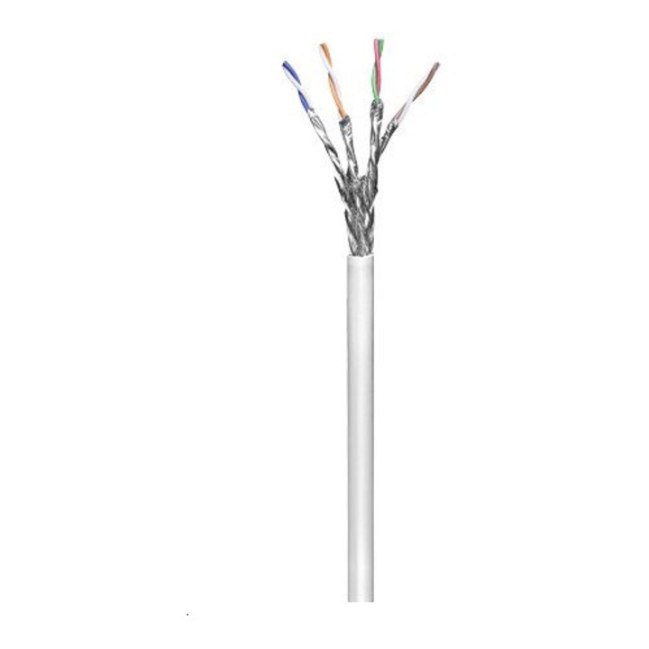 S/FTP CAT6 кабели 100 м, MicroConnect, бели, PVC, AWG 23/1