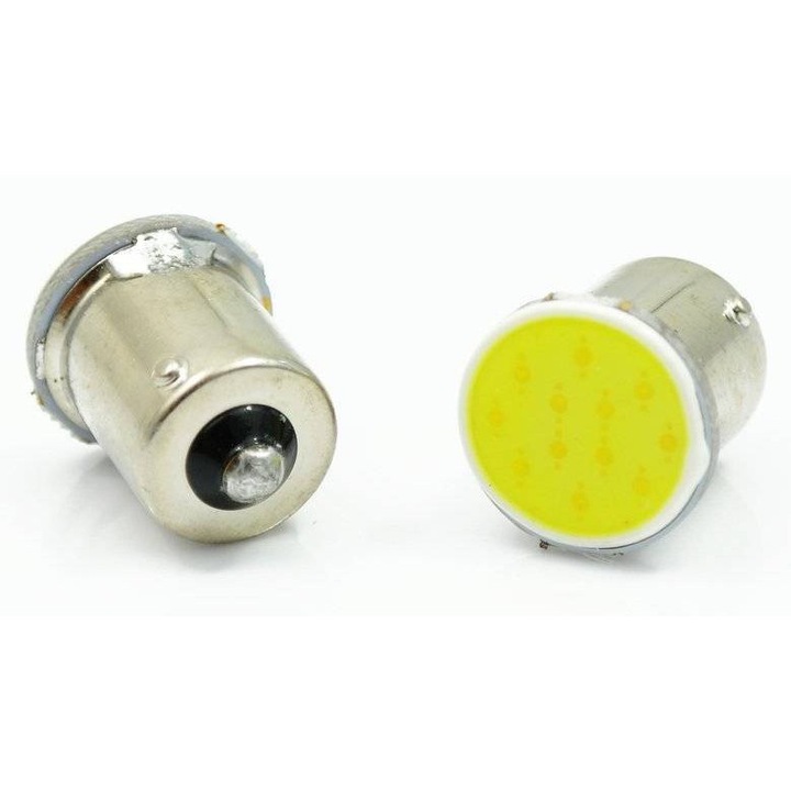 Bec LED COB pentru masina, 21W, BA15S, consum redus de energie, durata lunga de viata, gama larga de culori, soclu mare, set de 1, material: plastic, culoare: multicolor INTERLOOK