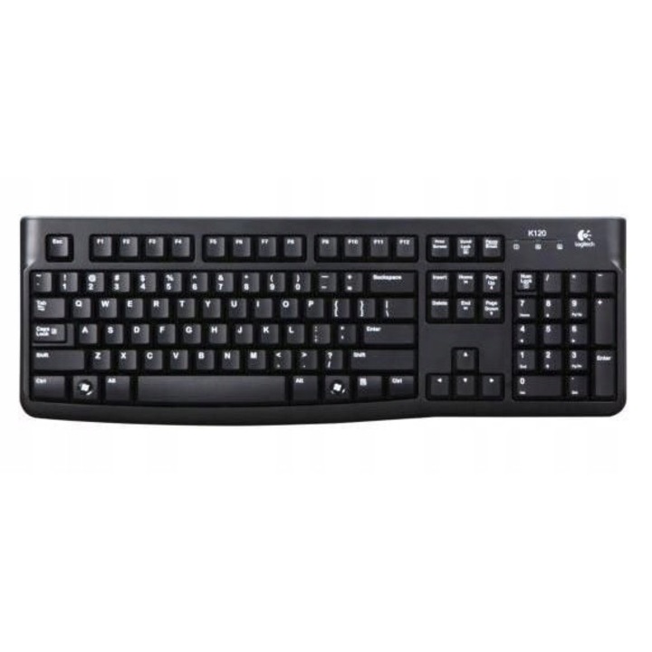 Tastatura Logitech K120, culoare neagra, dimensiuni 45x15cm
