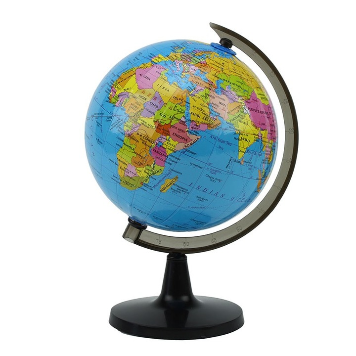 Glob pamantesc mic GlowMania, cartografie politica in limba engleza, 14 cm