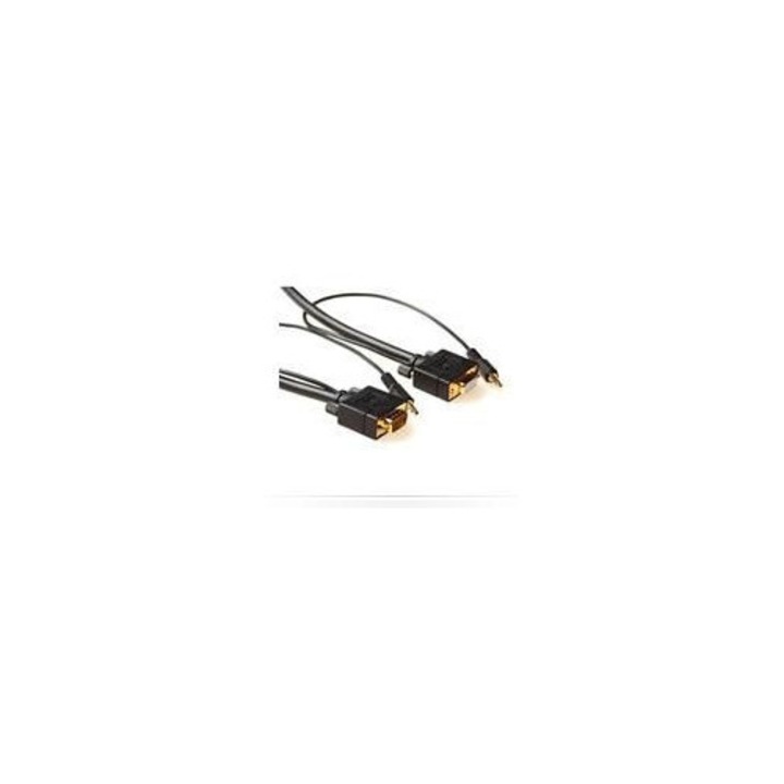 Кабел SVGA HD15 5м М-Ж, 3.5мм 2x30см М-М, MicroConnect