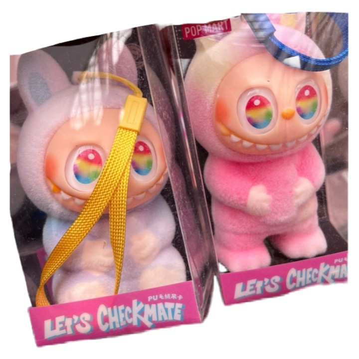 Jucarie squihee Labubu, breloc, blind box, 18 cm, diverse culori, squishee cu fata Labubu, BimBimBo