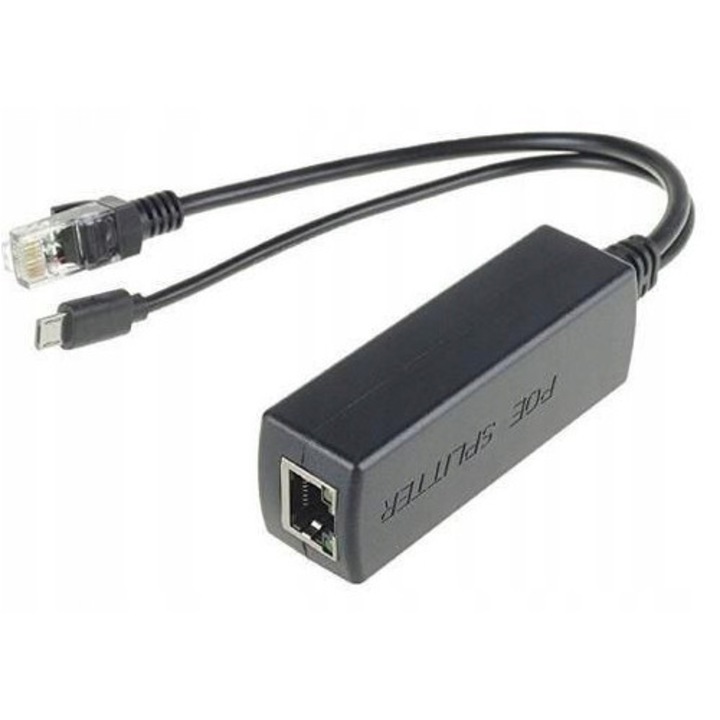 Разклонител PoE MicroConnect 5V 2.4A, Ethernet RJ45 + MicroUSB