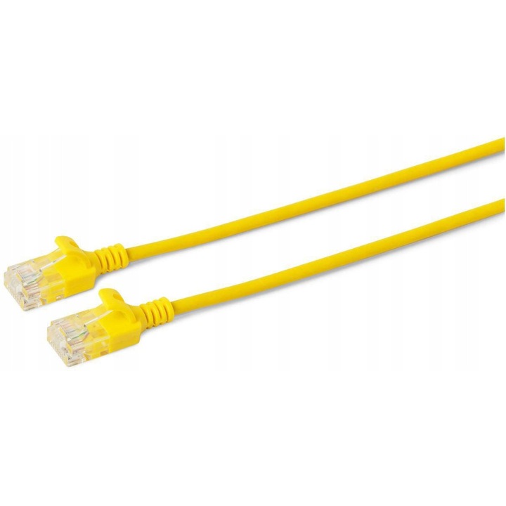 Hálózati kábel U/UTP, CAT6A, Vékony, 1M, Sárga - MicroConnect