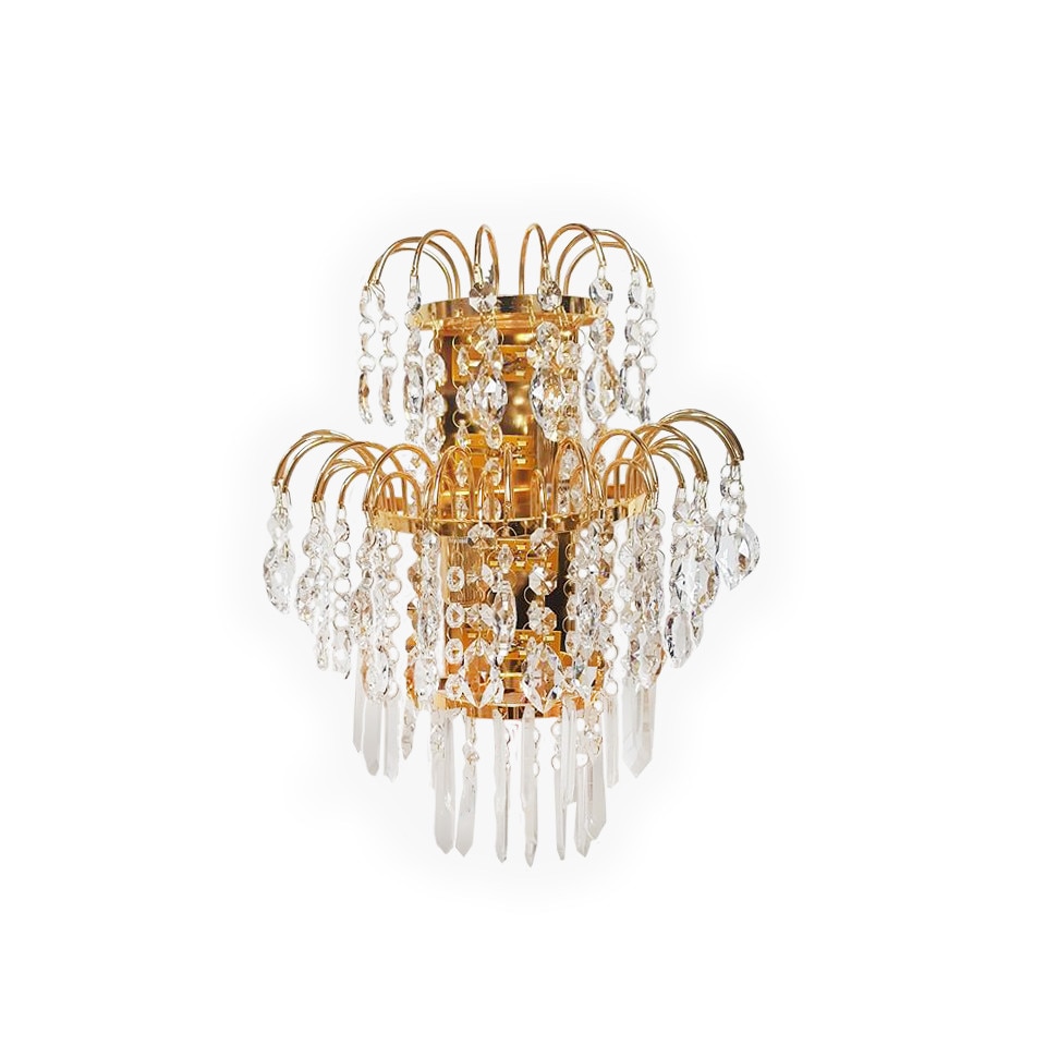 Aplica 8565GD Full Electric 2*e14, cristale si 4 module de leduri. schelet auriu