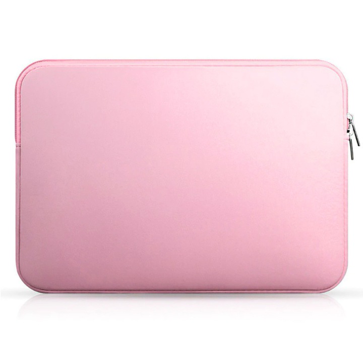Husa pentru laptop, br01, 15.6 inchi, neopren, rezistenta la stropire, ferma dublu, moderna, subtire, Roz