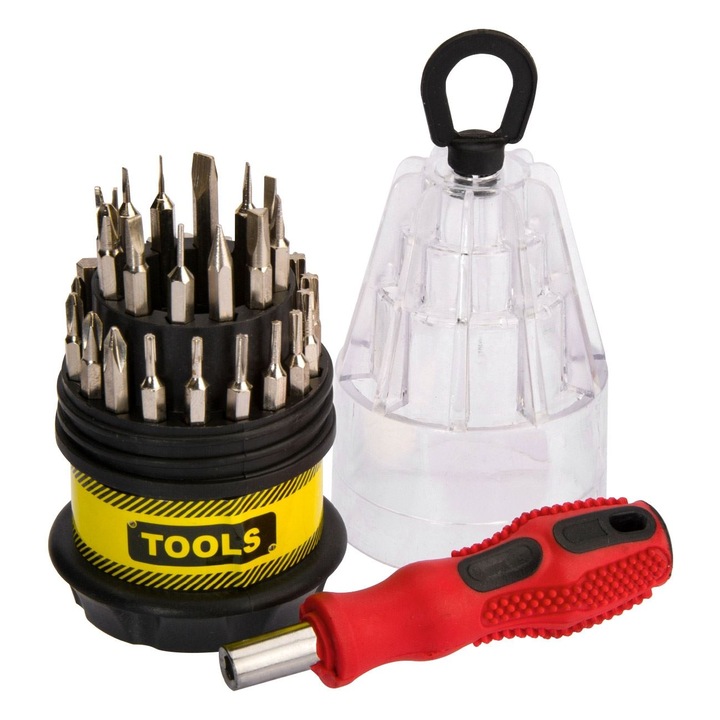 Комплект магнитни отвертки TOOLS, 31 бита и куфар