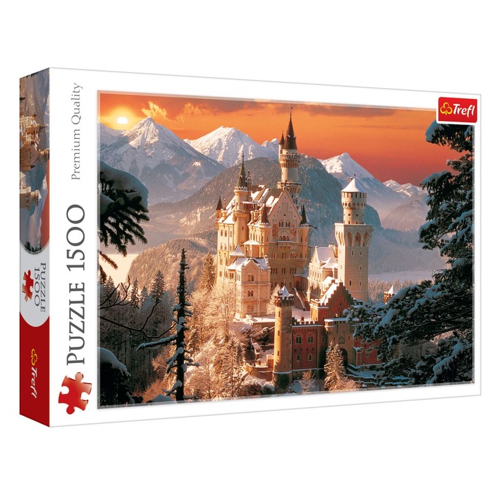 Puzzle Havas Neuschwanstein Kastély, Németország (1500 darab) - Trefl