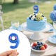 Lumanare Cifra 9, Lumanare Aniversare, Lumanare Tematice Stitch, Lumanari Digitala 9, Lumanare Petrecere Lilo & Stitch, Lumanari De Numar Pentru Tort, Decorativ Pentru Tort Nastere, 6 cm, Albastru