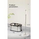 Set galeată mop cu centrifugă 360°, Arvada MagicClean, inox inoxidabil, oval, 42x26x22cm, gri, 6 rezerve