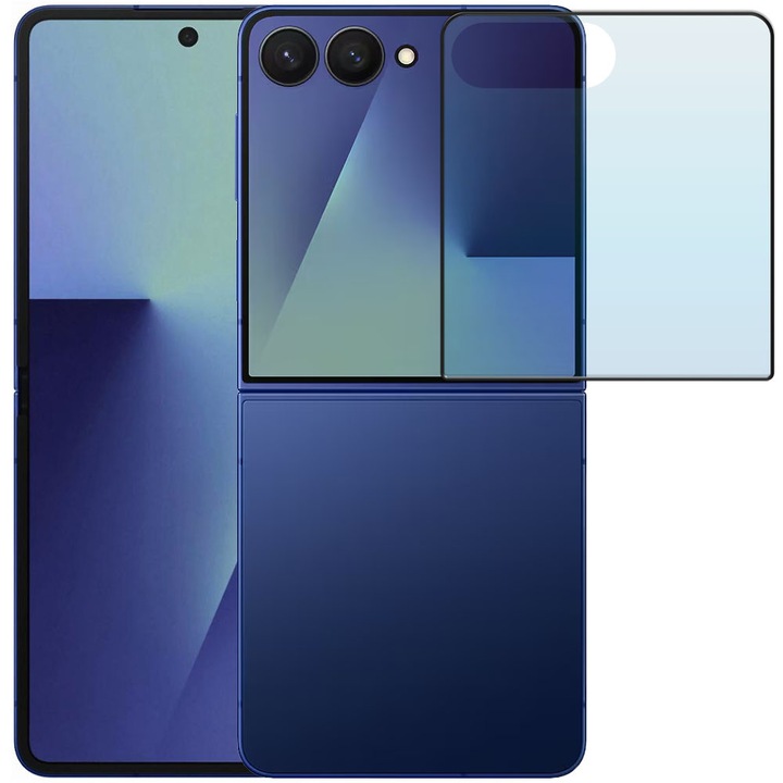 Folie din sticla securizata pentru Samsung Galaxy Z Flip 7, HAMSTERBOX Glass Shield, Protectie completa ecran, Full face, Aplicare rapida, Case Friendly, Transparenta
