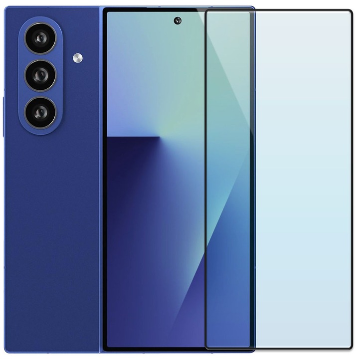 Folie din sticla securizata pentru Samsung Galaxy Z Fold 7, HAMSTERBOX Glass Shield, Protectie completa ecran, Full face, Aplicare rapida, Case Friendly, Transparenta