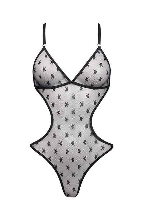 Női body, anais, poliamid, fekete, Fekete