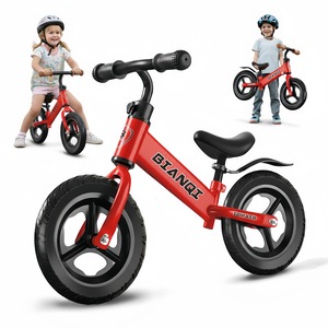 Bicicleta fara pedale, bicicleta fara pedale pentru copii, cu scaun moale, roti 12", roti pneumatice elastice care absorb socurile, rezistente la uzura antiderapanta, scaun reglabil, cadrul otel carbon, ghidon rotativ 360°, usoara si rezistenta, rosu
